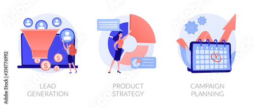 Cuadros en Lienzo Marketing industry icons set