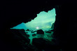 Aurora Borealis (Northern Lights) from an ocean cave