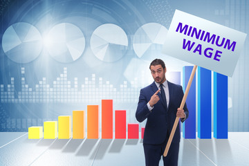 Concept of minimum wage with businessman