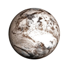 Wall Mural - high detailed mars planet under snow and ice of solar system isolated on white background. elements 