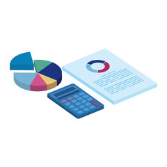 Canvas Print - document with circular statistical and calculator