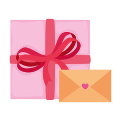 Wall Mural - envelope with gift box isolated icon