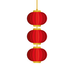 Poster - lanterns chinese hanging isolated icon