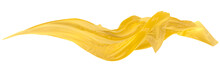Abstract Background Of Yellow Wavy Silk Or Satin. 3d Rendering Image.