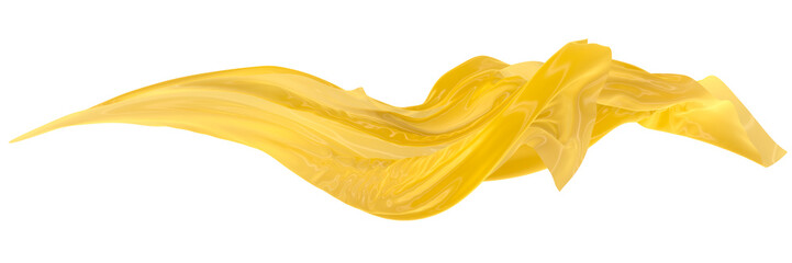 Wall Mural - Abstract background of yellow wavy silk or satin. 3d rendering image.
