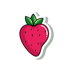 Sticker - delicious strawberry pop art style icon