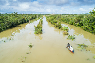 Wall Mural - Flooded road in Central America