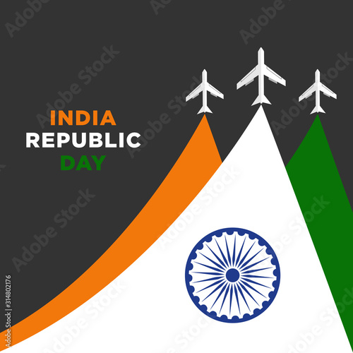 Indian Republic Day Banner 26 January 2020 Vector Illustration