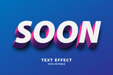 3D Red Purple White Text Effect, Editable Text
