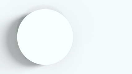 Poster - 3d rendering. Top view of Simple empty white circle podium stage background.