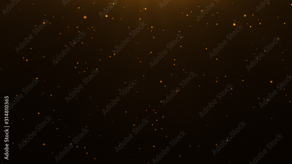 gold particles abstract background with shining golden Floating Dust ...