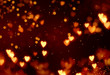Leinwandbild Motiv Hearts background. Valentines day concept. Abstract bokeh lights