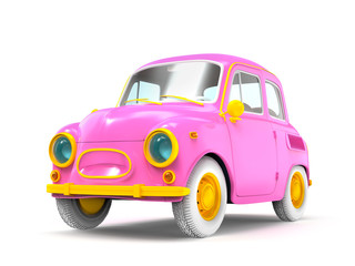 Wall Mural - car retro small cartoon bunchy