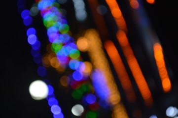 colorful bokhe lights at night abstract