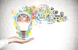 Man hand showing creative idea sketch