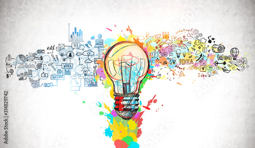Cuadros en Lienzo Bright idea and creative thinking