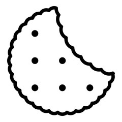 Poster - Bitten cookie icon. Outline bitten cookie vector icon for web design isolated on white background