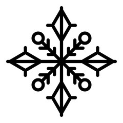 Wall Mural - Design snowflake icon. Outline design snowflake vector icon for web design isolated on white background