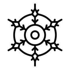 Poster - Art snowflake icon. Outline art snowflake vector icon for web design isolated on white background