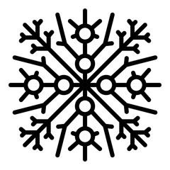 Poster - Graphic snowflake icon. Outline graphic snowflake vector icon for web design isolated on white background