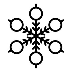 Poster - Decoration snowflake icon. Outline decoration snowflake vector icon for web design isolated on white background