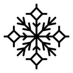 Canvas Print - Snowflake element icon. Outline snowflake element vector icon for web design isolated on white background