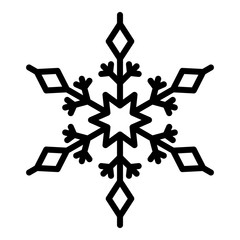 Poster - Snowflake shape icon. Outline snowflake shape vector icon for web design isolated on white background