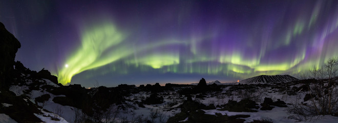 Wall Mural - northern lights above an arctic landscape