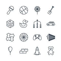 Poster - Set baby toys icon template color editable. feeding and care element pack symbol vector sign isolated on white background illustration for graphic and web design.