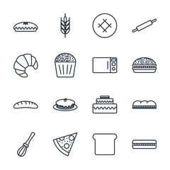 Leinwandbilder - Set Bakery icon template color editable. Bakery shop elements pack symbol vector sign isolated on white background illustration for graphic and web design.