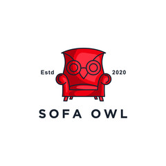 Aufkleber - sofa logo simple design. owl and sofa logo vector sign isolated on white background modern icon template for graphic and web design concept