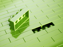 Wall From Plastic Green Building Blocks