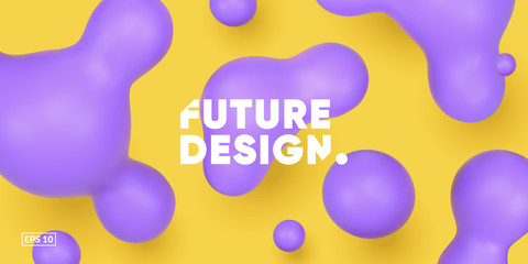 Poster - 3D metaball render composition. Esp10 vector.