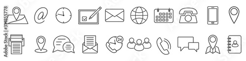 Fotomural Icons in thin line style. Vector linear icons.