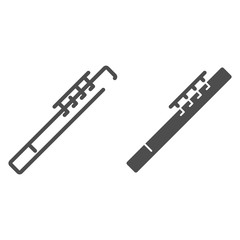 Poster - Flute line and glyph icon. Flageolet vector illustration isolated on white. Musical wind instrument outline style design, designed for web and app. Eps 10.