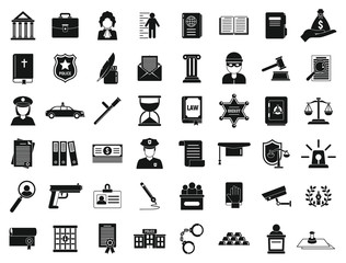 Poster - justice icons set. simple set of justice vector icons for web design on white background