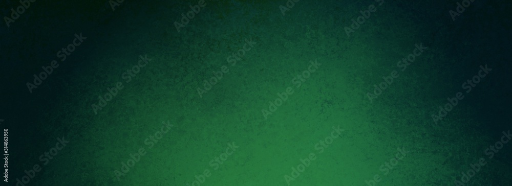 Elegant dark emerald green background with black shadow border and old vintage grunge texture design - obrazy, fototapety, plakaty 