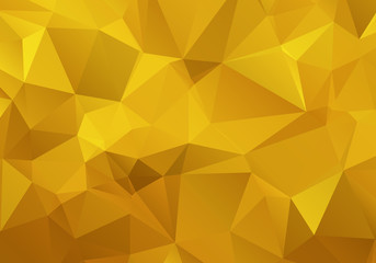 Wall Mural - Abstract Gold triangle background. Low poly style.Vector illustration.