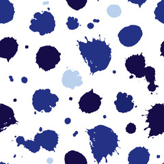 Wall Mural - vector artistic paint blob splatter polka dot repeat pattern. suitable for textile, wallpaper and gi