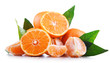 Composition with tangerines isolated on white background