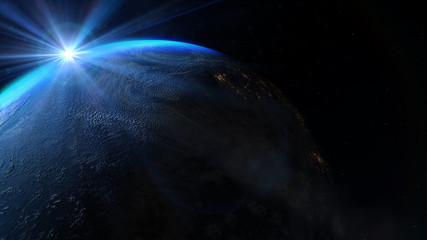 Wall Mural - Planet Earth with a spectacular sunset. Elements of this image furnished by NASA.