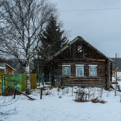 Canvas Print - Village house in Medvezhyegorsk, Karelia, Russia