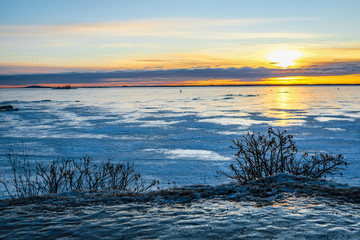 Poster - image of the White Sea coast in winter