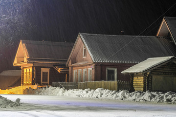 Canvas Print - Winter country houses in Ferapontovo, Russia