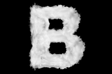 Wall Mural - Letter B font shape element made of cloud on black