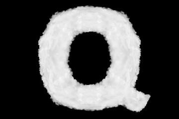 Wall Mural - Letter Q font shape element made of cloud on black