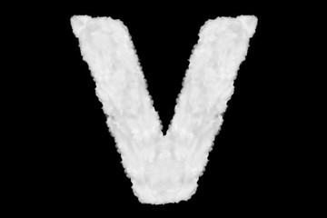 Wall Mural - Letter V font shape element made of cloud on black
