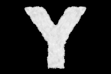 Wall Mural - Letter Y font shape element made of cloud on black