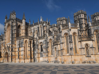 Facade of the impressive monastery of Batalha in the Centro region of Portugal