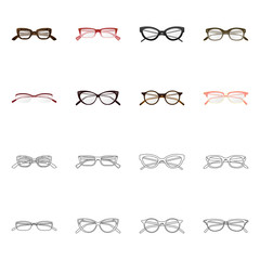 Poster - Vector design of glasses and frame logo. Collection of glasses and accessory vector icon for stock.